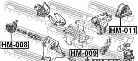 Фото 2 - Подушка двигателя FEBEST HM01-1