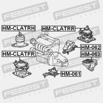 Фото 2 - Подушка двигателя FEBEST HM-CLATRH (HMCLATRH)