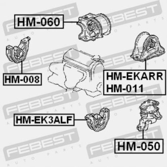 Фото 2 - Подушка двигуна FEBEST HM-EK3ALF (HMEK3ALF)