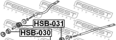 Фото 2 - Сайлентблок рычага FEBEST HSB-030