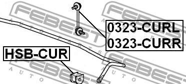 Фото 2 - Втулка стабілізатора FEBEST HSB-CUR (HSBCUR)