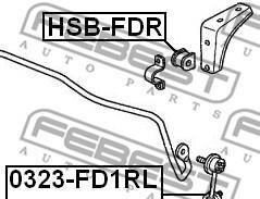 Фото 2 - Втулка стабилизатора FEBEST HSBF-DR (HSBFDR)