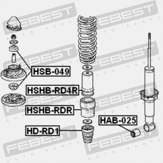 Фото 2 - Пильник/відбійник FEBEST HSHB-RD4R