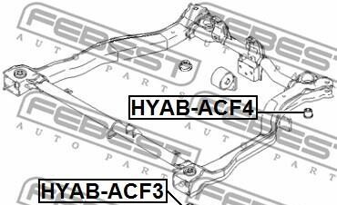 Фото 2 - Сайлентблок підрамника FEBEST HYAB-ACF4 (HYABACF4)
