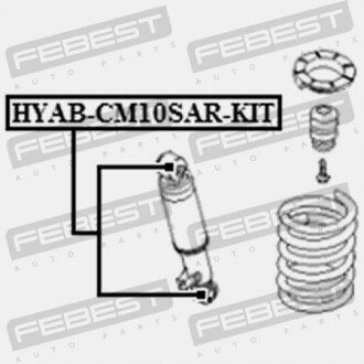 Фото 2 - Сайлентблок для амортизатора FEBEST HYABCM10SARKIT