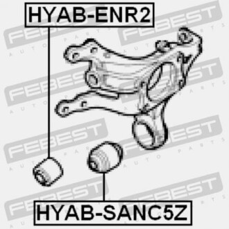 Фото 2 - Сайлентблок важеля FEBEST HYAB-ENR2 (HYABENR2)