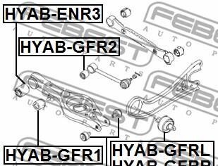 Фото 2 - Сайлентблок рычага FEBEST HYAB-GFRL (HYABGFRL)