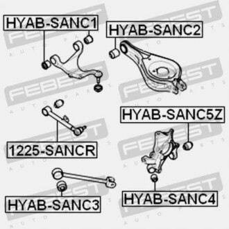 Фото 2 - Сайлентблок важеля FEBEST HYAB-SANC1 (HYABSANC1)