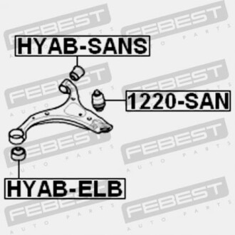 Фото 2 - Сайлентблок важеля FEBEST HYAB-SANS (HYABSANS)