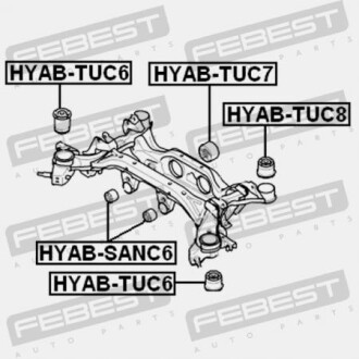 Фото 2 - Сайлентблок підрамника FEBEST HYAB-TUC6