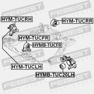 Фото 2 - Подушка двигателя FEBEST HYM-TUCRH
