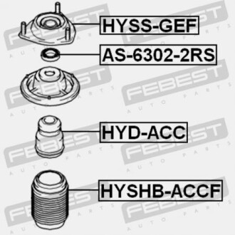 Фото 2 - Опора стійки амортизатора FEBEST HYSS-GEF (HYSSGEF)