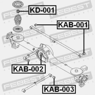 Фото 2 - Сайлентблок важеля FEBEST KAB003
