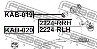 Фото 2 - Сайлентблок рычага FEBEST KAB-020 (KAB020)