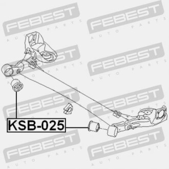 Фото 2 - Сайлентблок підрамника FEBEST KAB-025 (KAB025)