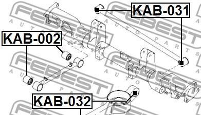 Фото 2 - Сайлентблок важеля FEBEST KAB031