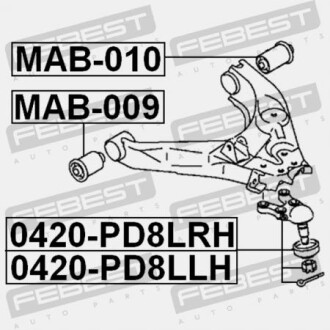Фото 2 - Сайлентблок рычага FEBEST MAB010