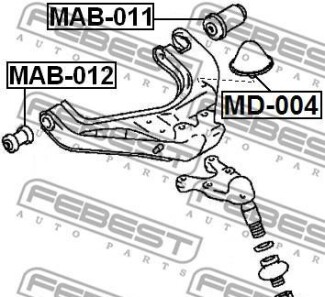 Фото 2 - Сайлентблок важеля FEBEST MAB-012