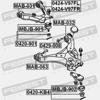 Фото 2 - Сайлентблок важеля FEBEST MAB-032 (MAB032)