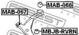 Фото 2 - Сайлентблок важеля FEBEST MAB067