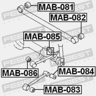 Фото 2 - Сайлентблок важеля FEBEST MAB083