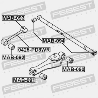 Фото 2 - Сайлентблок рычага FEBEST MAB092