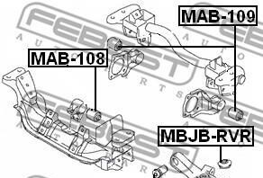 Фото 2 - Сайлентблок підвіски FEBEST MAB1-08 (MAB108)