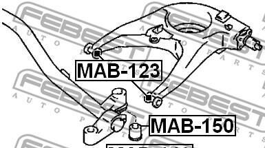 Фото 2 - Сайлентблок подрамника FEBEST MAB150