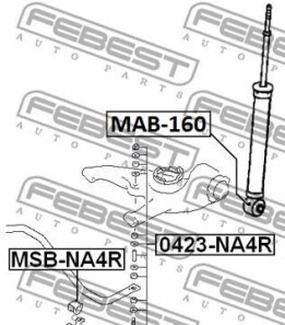 Фото 2 - Сайлентблок для амортизатора FEBEST MAB1-60 (MAB160)