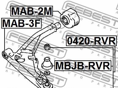Фото 2 - Сайлентблок важеля FEBEST MAB3-F (MAB3F)