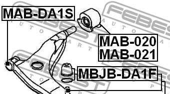 Фото 2 - Сайлентблок важеля FEBEST MAB-DA1S (MABDA1S)