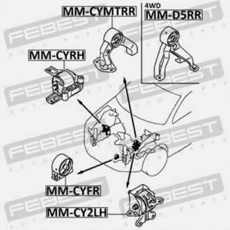 Фото 2 - Подушка двигателя FEBEST MMCY2LH