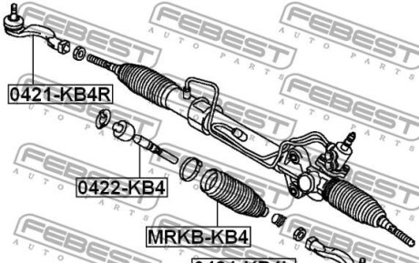 Фото 2 - Рульова рейка та кріплення FEBEST MRKB-KB4 (MRKBKB4)