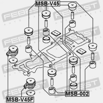 Фото 2 - Сайлентблок підрамника FEBEST MSB-V45 (MSBV45)