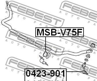 Фото 2 - Втулка стабілізатора FEBEST MSBV-75F (MSBV75F)