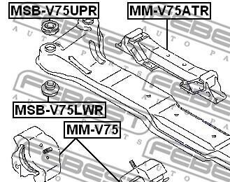 Фото 2 - Сайлентблок подрамника FEBEST MSB-V75UPR
