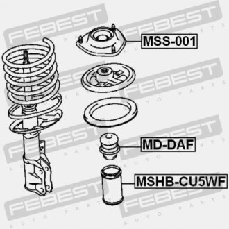 Фото 2 - Опора стійки амортизатора FEBEST MSS-001 (MSS001)