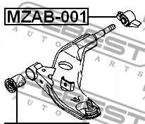 Фото 2 - Сайлентблок важеля FEBEST MZAB-004