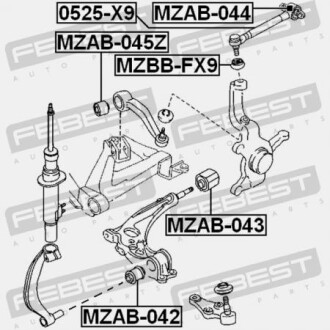 Фото 2 - Сайлентблок рычага FEBEST MZAB043