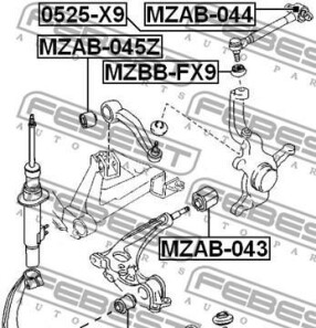 Фото 2 - Сайлентблок важеля FEBEST MZAB-044