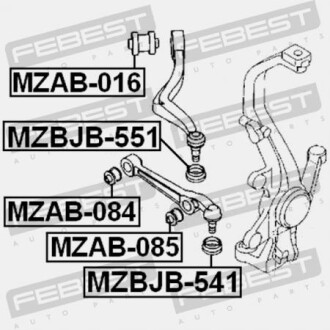 Фото 2 - Сайлентблок важеля FEBEST MZAB-085