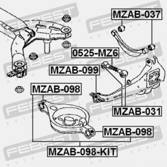 Фото 2 - Сайлентблок важеля FEBEST MZAB-098-KIT (MZAB098KIT)