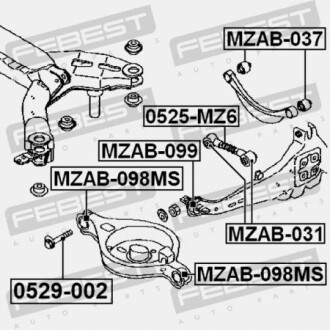Фото 2 - Сайлентблок важеля FEBEST MZAB098MS