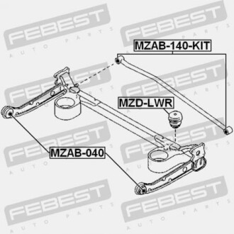 Фото 2 - Сайлентблок рычага FEBEST MZAB-140-KIT
