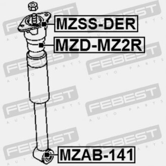 Фото 2 - Сайлентблок для амортизатора FEBEST MZAB141