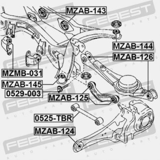 Фото 2 - Сайлентблок підрамника FEBEST MZAB-144