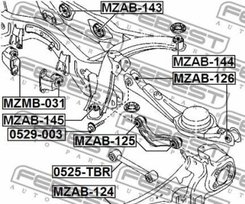 Фото 2 - Сайлентблок подрамника FEBEST MZAB-145