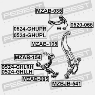 Фото 2 - Сайлентблок рычага FEBEST MZAB-154