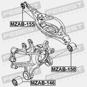 Фото 2 - Сайлентблок рычага FEBEST MZAB155