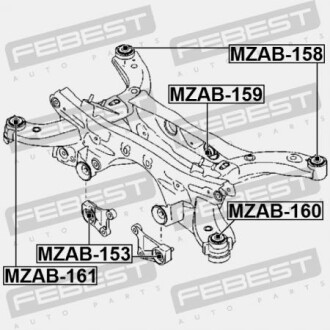 Фото 2 - Сайлентблок підрамника FEBEST MZAB159